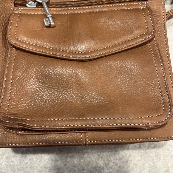 Fossil Leather Crossbody Bag Brown Y2K 2000s Boho Hobo Festival Style 75082 - Picture 3 of 12
